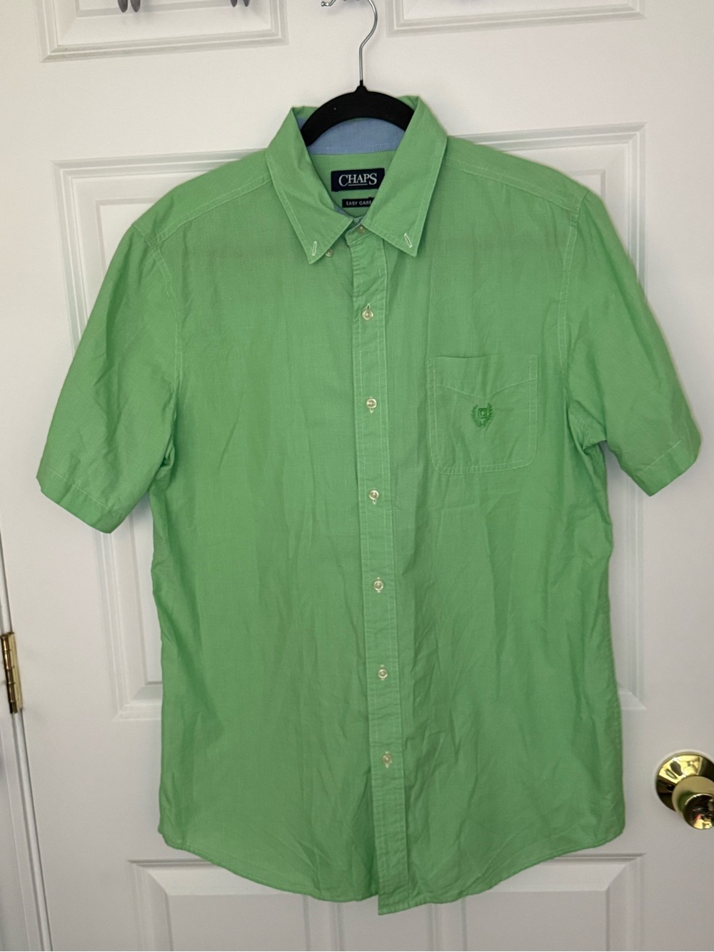 Chaps Light Green Short-Sleeve Button-Down Shirt